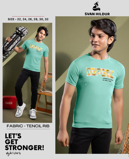 Design 160226 Svan Hildur Tencil Lycra Boys Tshirt Manufacturer