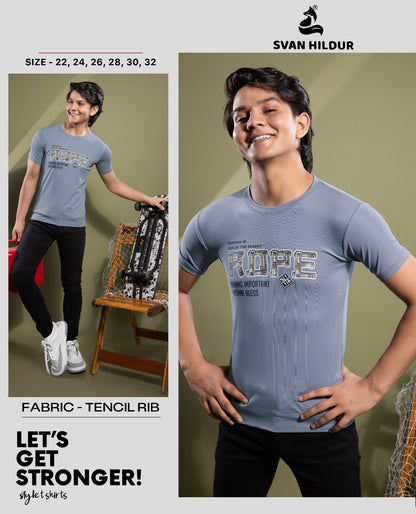 Design 160226 Svan Hildur Tencil Lycra Boys Tshirt Manufacturer