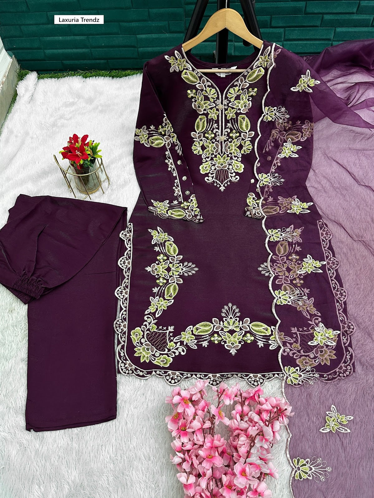 Design 1603 Laxuria Trendz Roman Pakistani Readymade Suits Wholesale Price