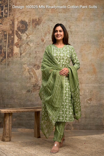 Design 160525 Mfs Readymade Cotton Pant Suits Wholesale