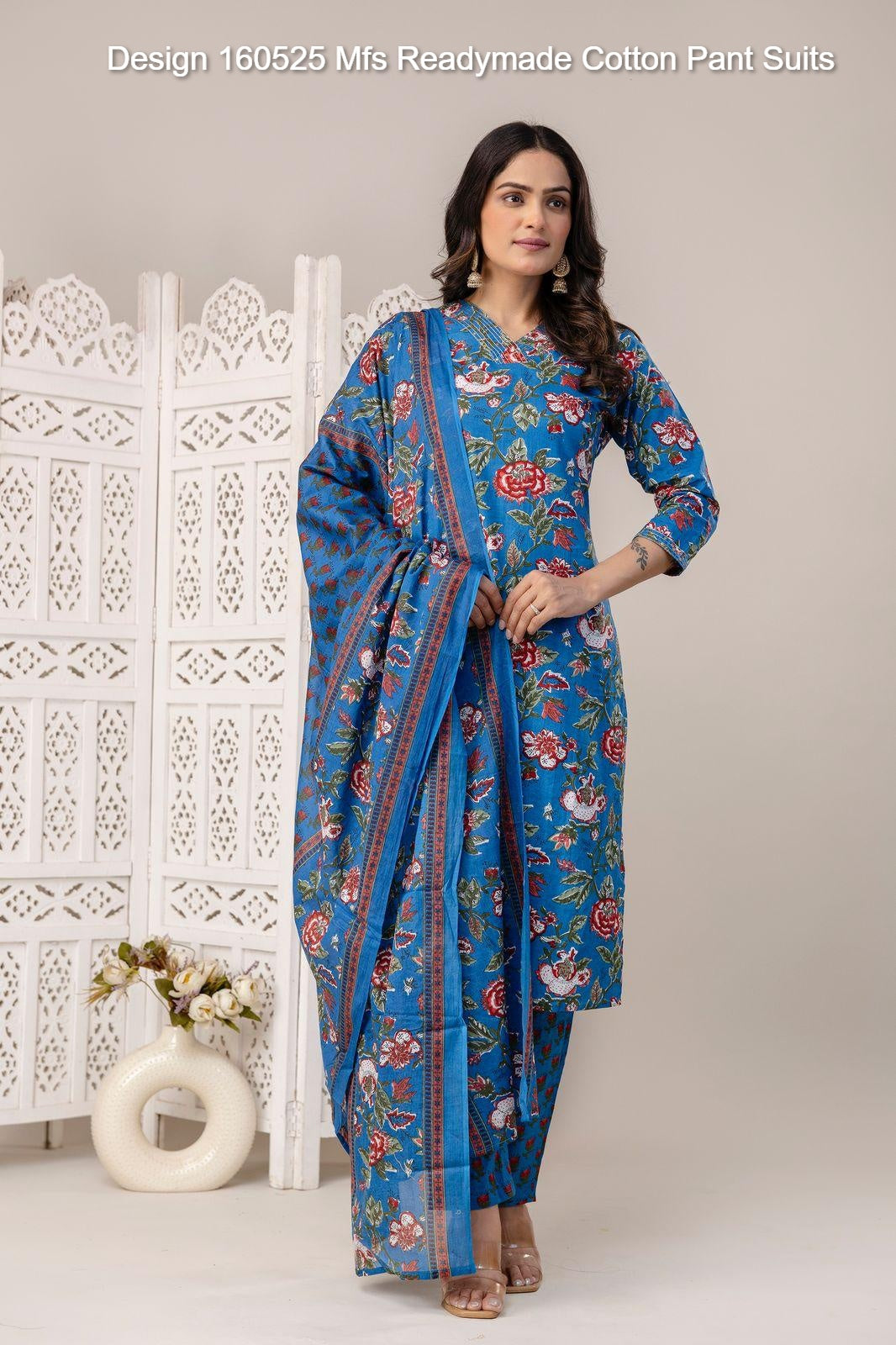 Design 160525 Mfs Readymade Cotton Pant Suits Wholesale