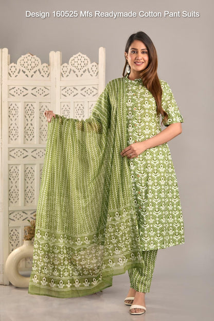 Design 160525 Mfs Readymade Cotton Pant Suits Wholesale