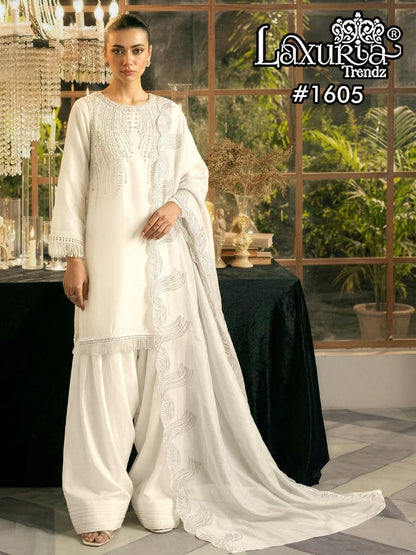 Design 1605 Laxuria Trendz Satin Pakistani Readymade Suits Manufacturer Ahmedabad