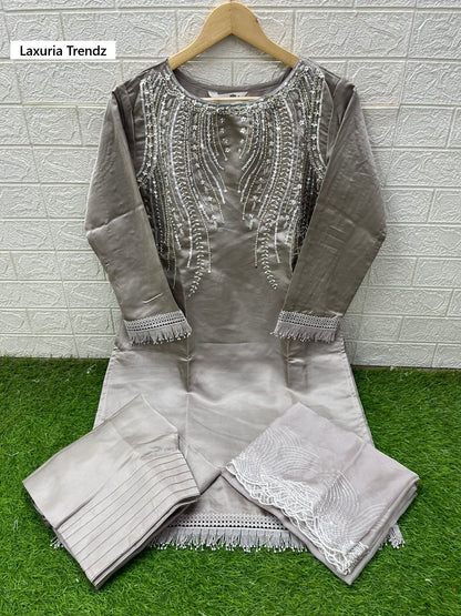 Design 1605 Laxuria Trendz Satin Pakistani Readymade Suits Manufacturer Ahmedabad