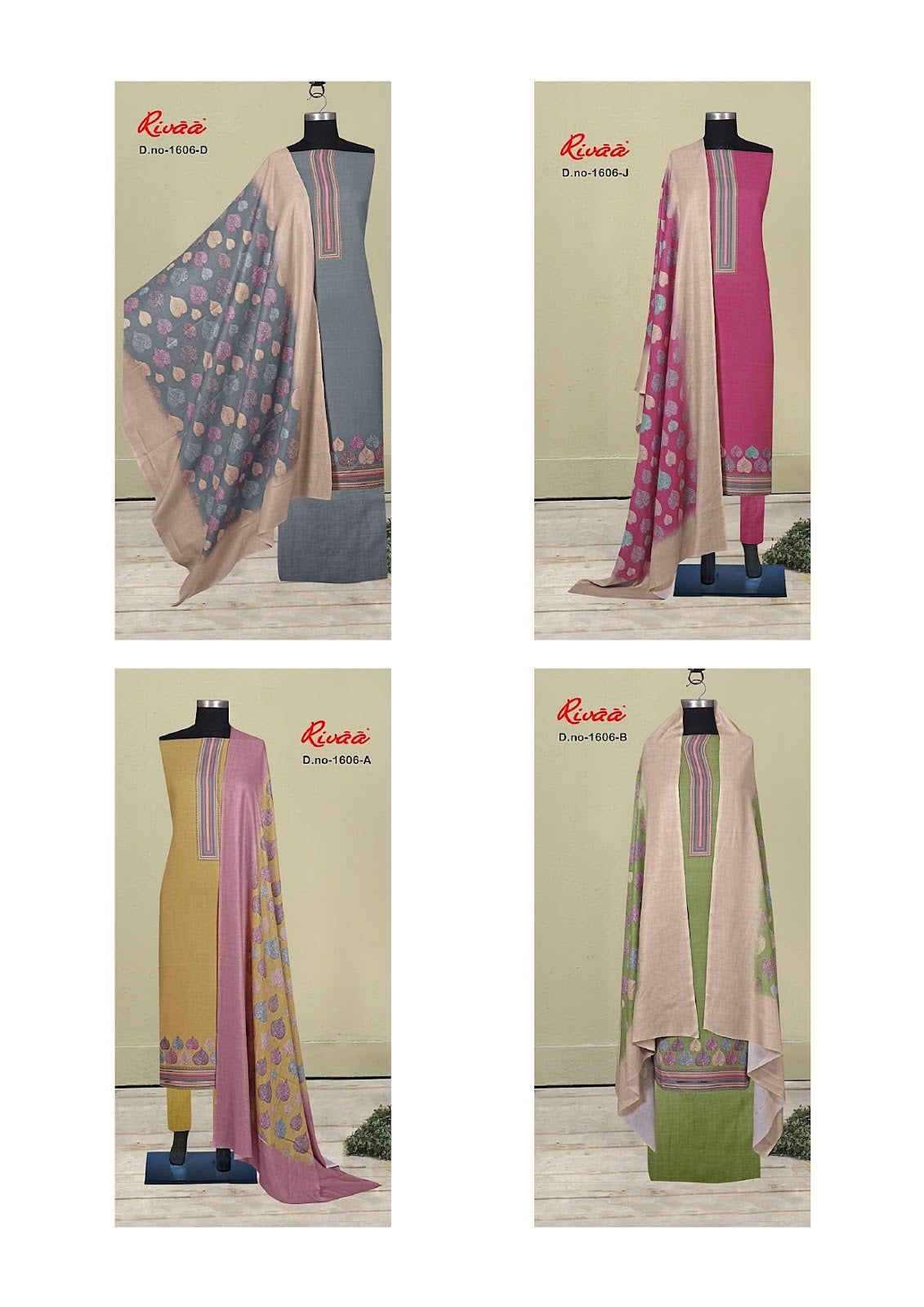 Design 1606 Rivaa Pashmina Suits Manufacturer