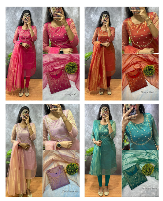 Design 161124 Stabf Twill Kurti Dupatta Set Wholesaler Gujarat