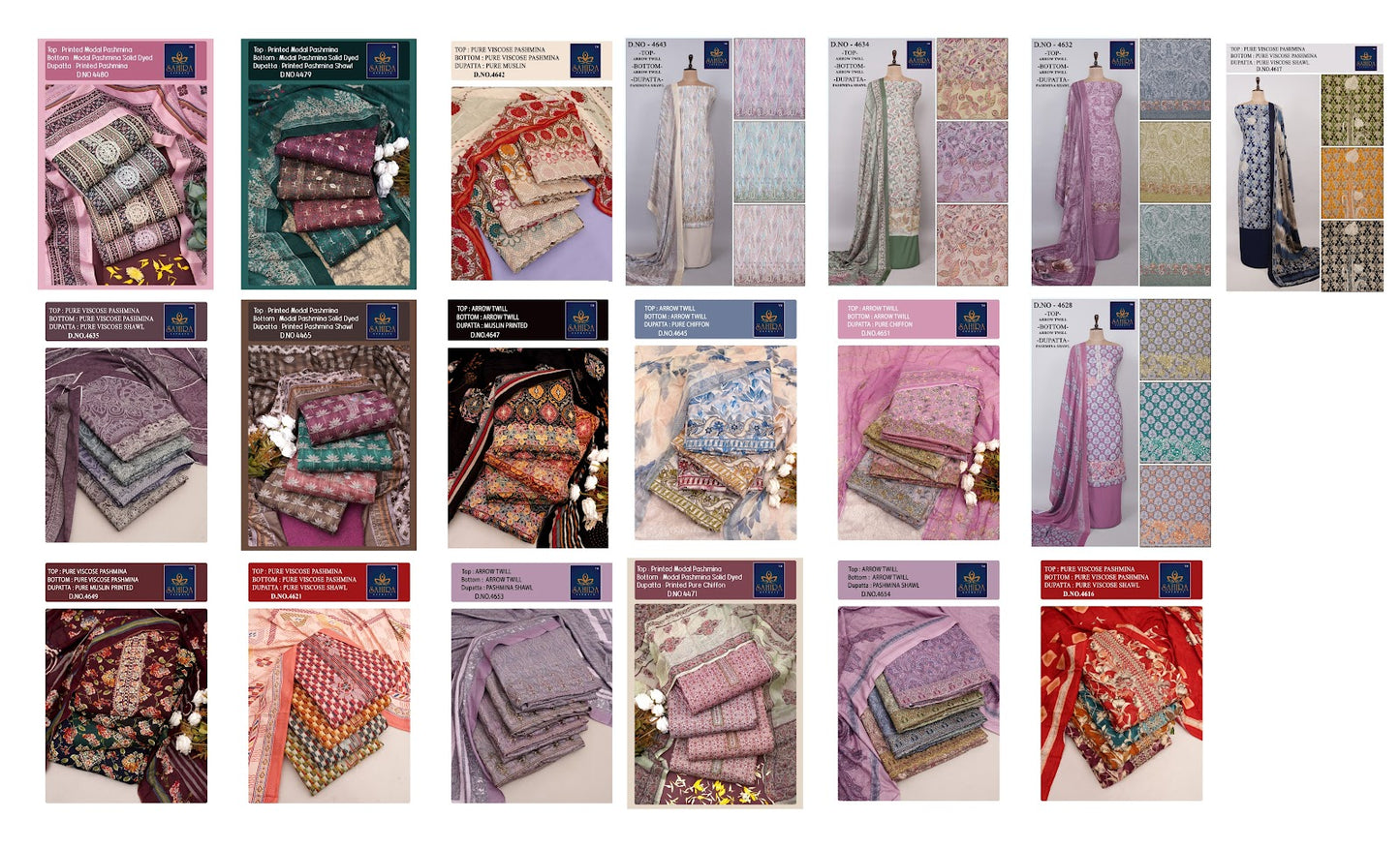 Design 161224 Sahira Pashmina Suits Manufacturer