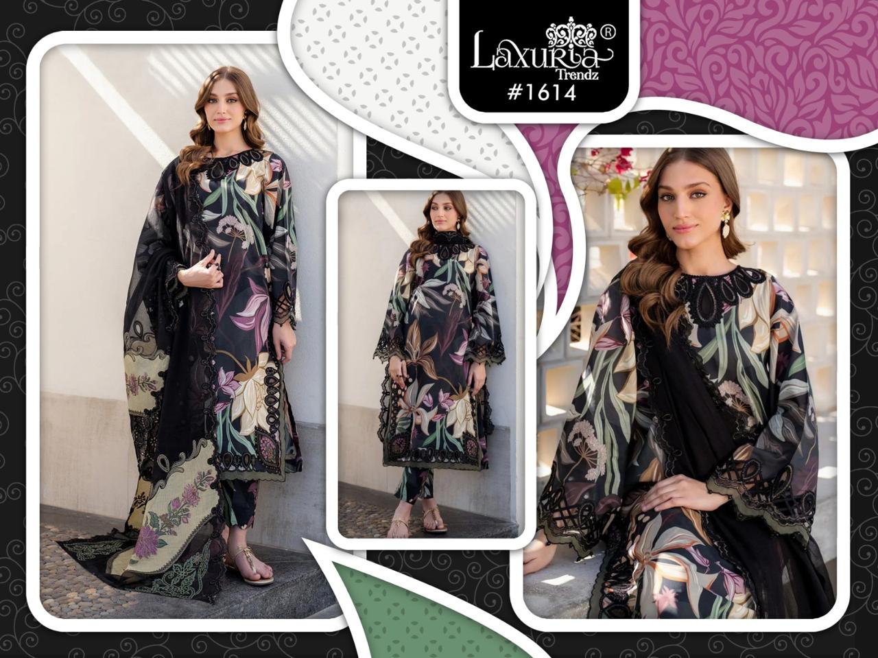 Design 1614 Laxuria Trendz Satin Pakistani Readymade Suits Supplier Gujarat