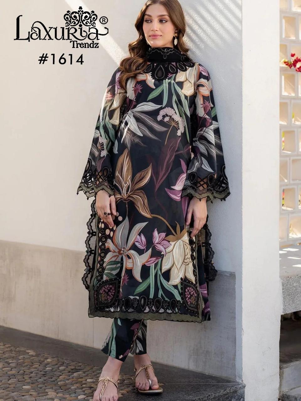 Design 1614 Laxuria Trendz Satin Pakistani Readymade Suits Supplier Gujarat