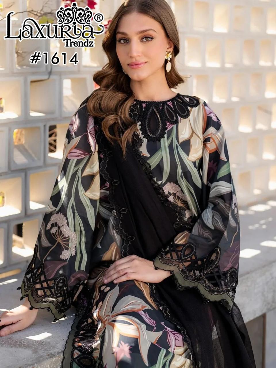 Design 1614 Laxuria Trendz Satin Pakistani Readymade Suits Supplier Gujarat