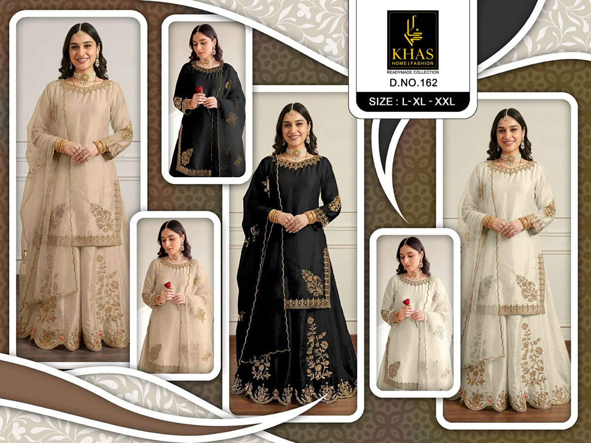 Design 162 Khas Satin Pakistani Readymade Suits Supplier Ahmedabad