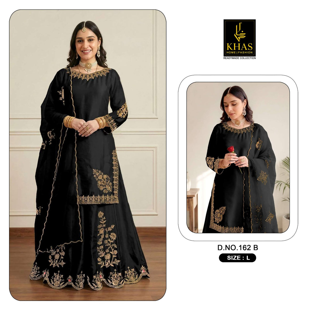 Design 162 Khas Satin Pakistani Readymade Suits Supplier Ahmedabad