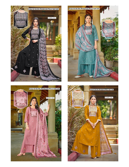 Design 163-166 Aksr Vatican Readymade Plazzo Style Suits Manufacturer Gujarat