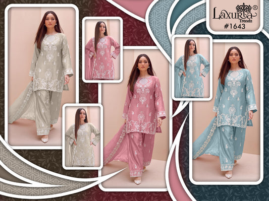 Design 1643 Laxuria Trendz Zam Pakistani Readymade Suits Wholesale Rate