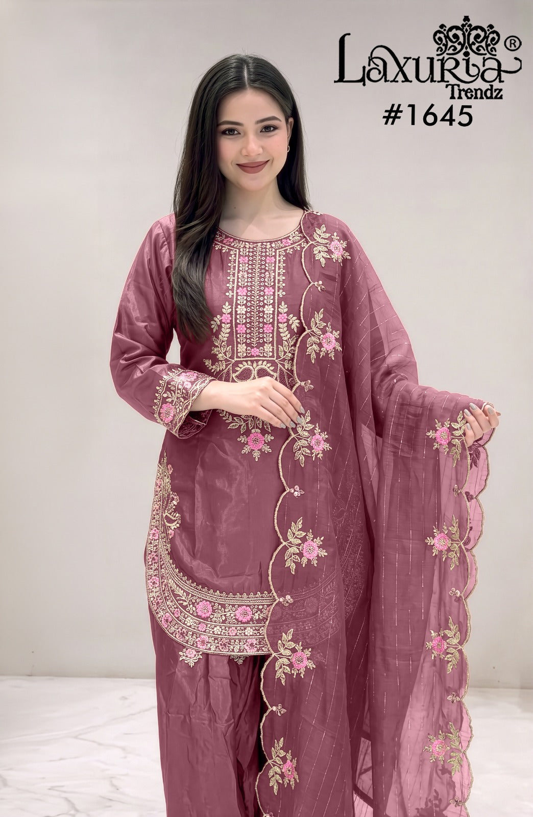 Design 1645 Laxuria Trendz Silk Pakistani Readymade Suits Supplier India