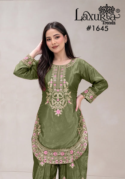 Design 1645 Laxuria Trendz Silk Pakistani Readymade Suits Supplier India