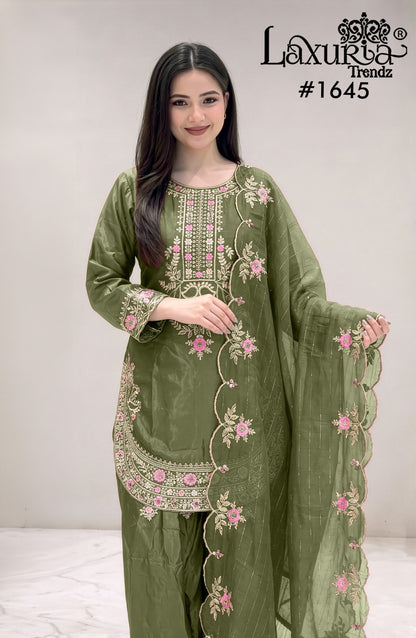 Design 1645 Laxuria Trendz Silk Pakistani Readymade Suits Supplier India