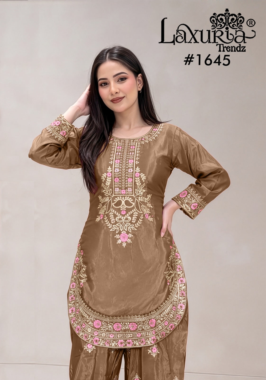 Design 1645 Laxuria Trendz Silk Pakistani Readymade Suits Supplier India