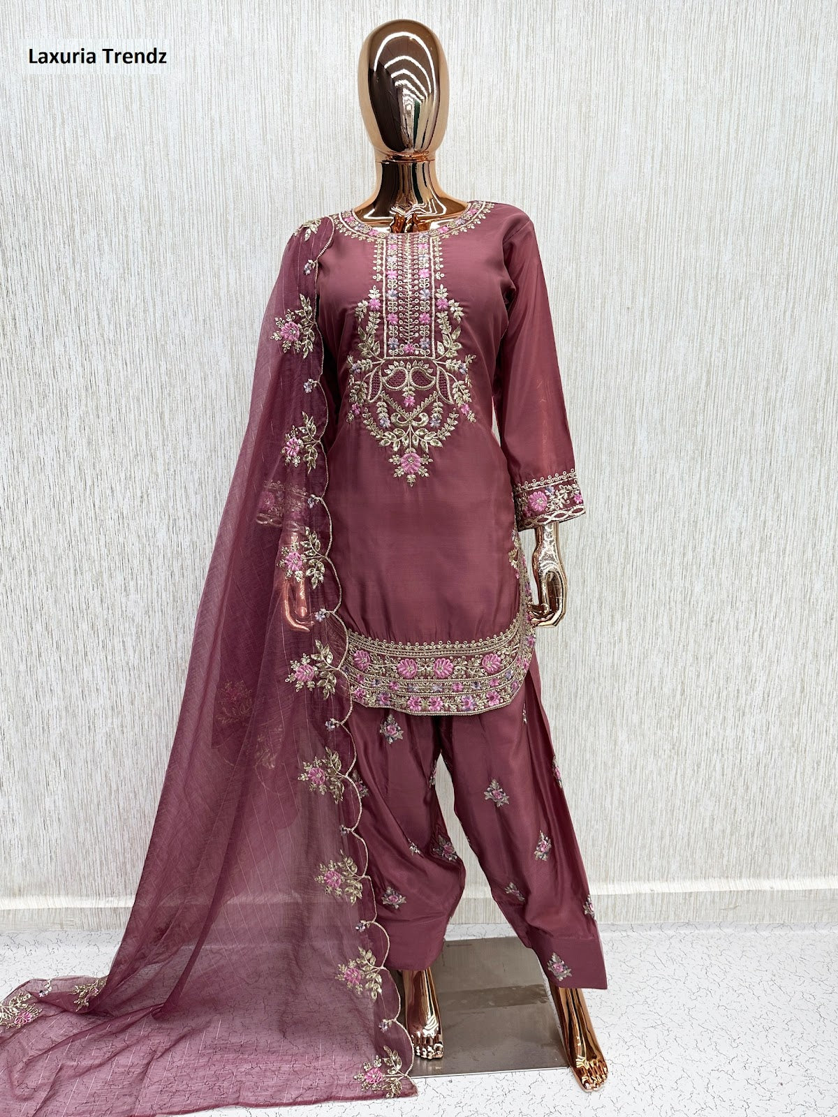 Design 1645 Laxuria Trendz Silk Pakistani Readymade Suits Supplier India