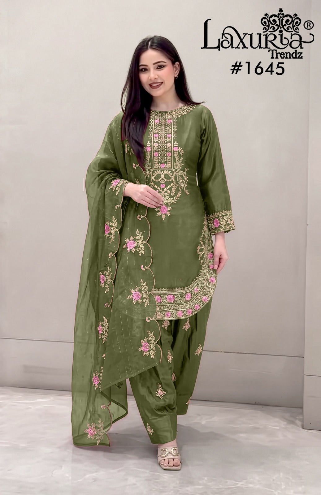 Design 1645 Laxuria Trendz Silk Pakistani Readymade Suits Supplier India