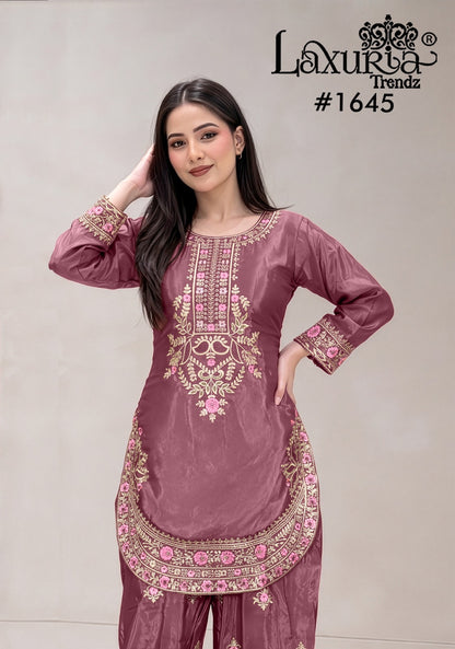 Design 1645 Laxuria Trendz Silk Pakistani Readymade Suits Supplier India