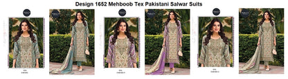 Design 1652 Mehboob Tex Viscose Muslin Pakistani Salwar Suits Wholesale Price
