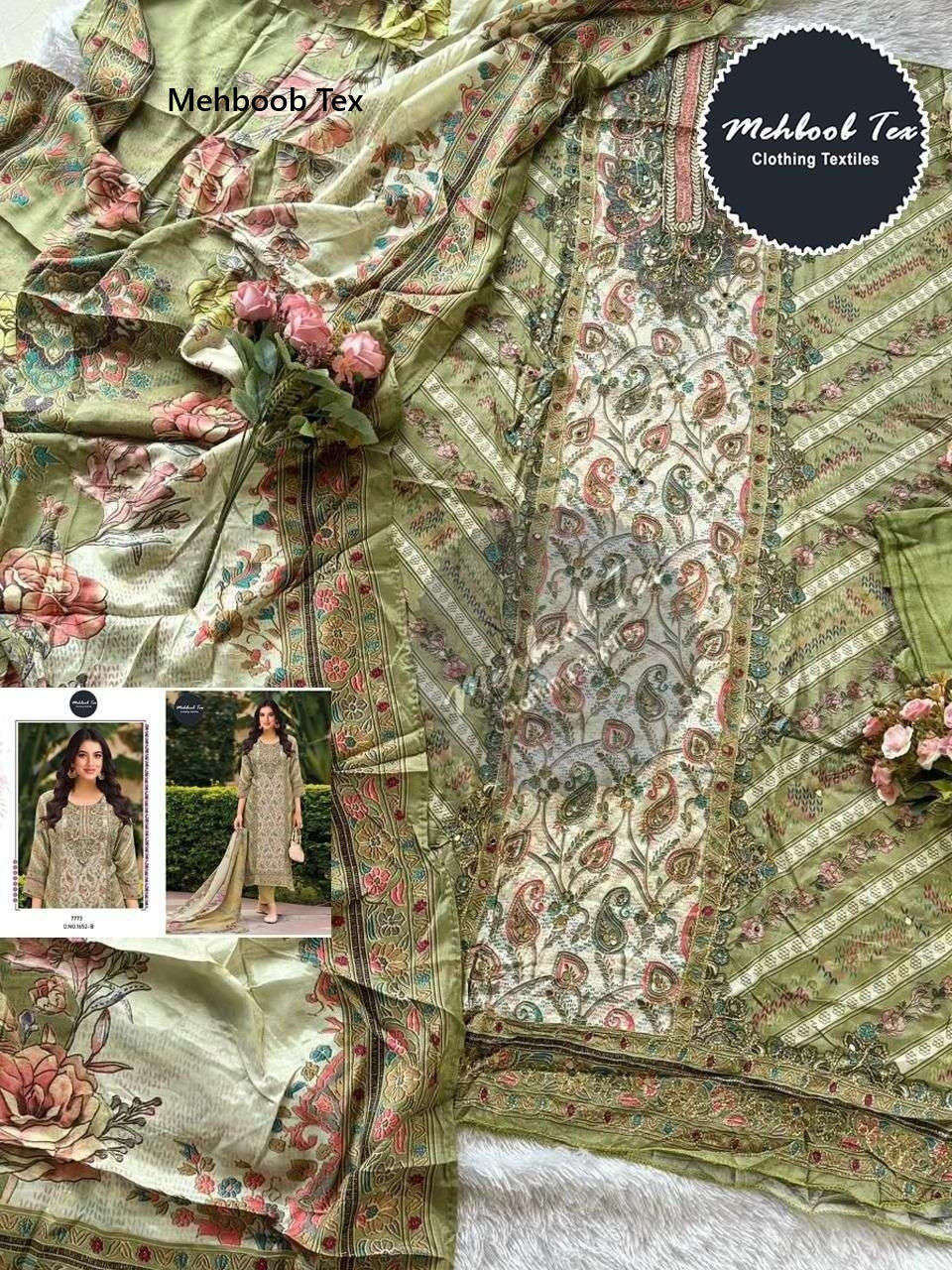 Design 1652 Mehboob Tex Viscose Muslin Pakistani Salwar Suits Wholesale Price