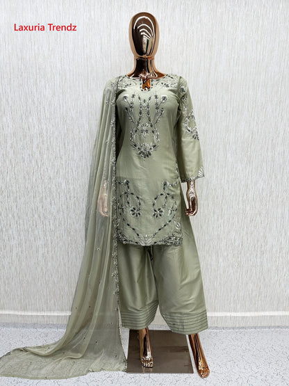 Design 1659 Laxuria Trendz Jam Satin Pakistani Readymade Suits Wholesale Price
