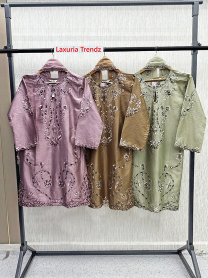 Design 1659 Laxuria Trendz Jam Satin Pakistani Readymade Suits Wholesale Price