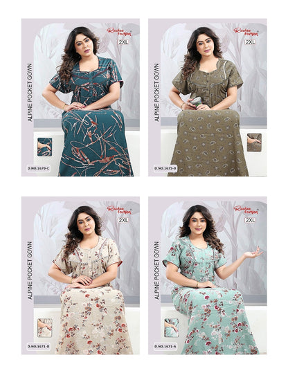 Design 1669-1675 Ruchee Fashion Alpine Night Gowns Wholesaler India