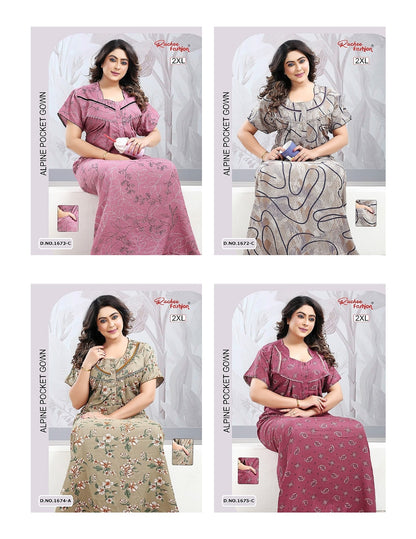 Design 1669-1675 Ruchee Fashion Alpine Night Gowns Wholesaler India