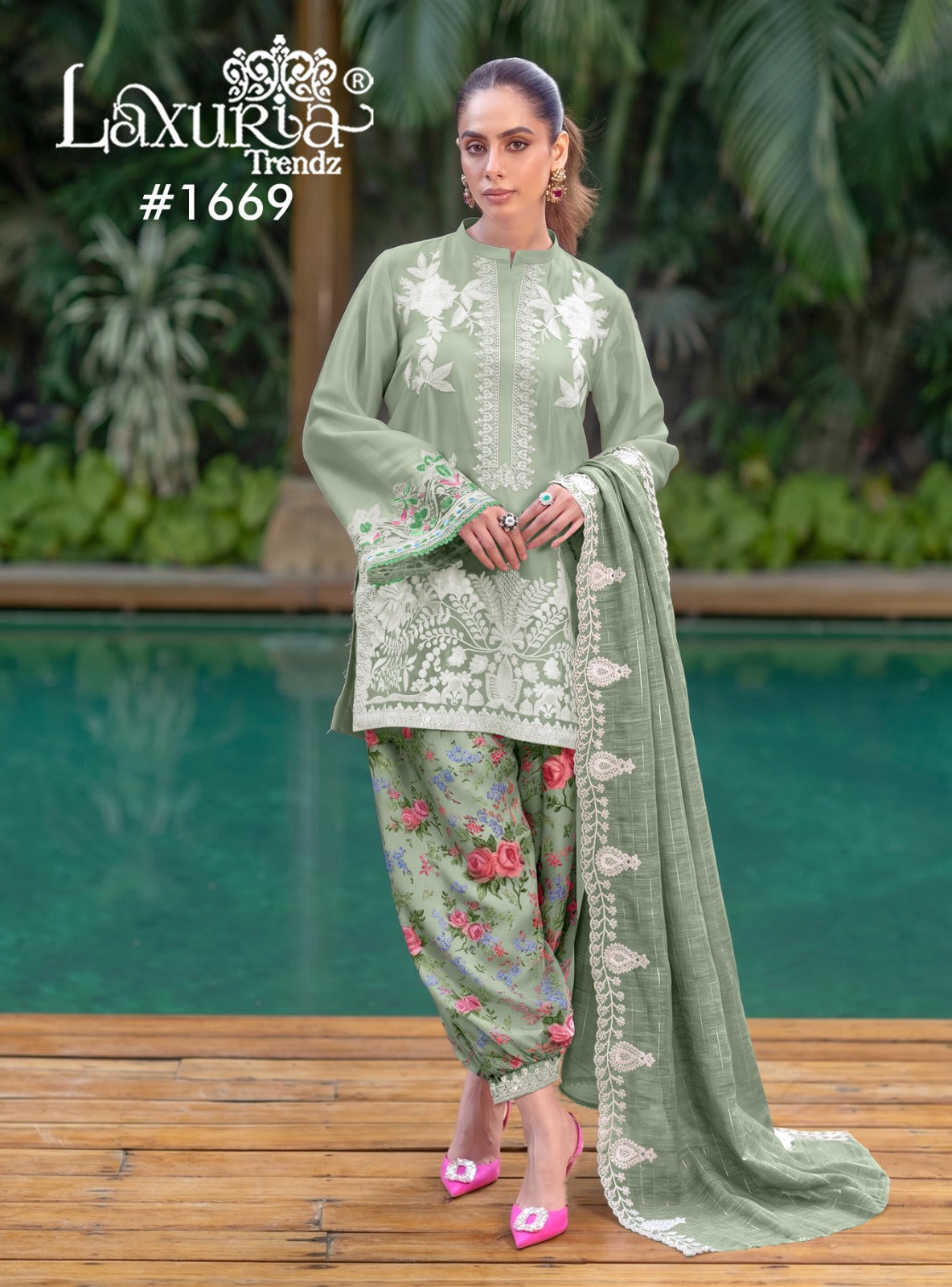 Design 1669 Laxuria Trendz Imported Pakistani Readymade Suits Manufacturer