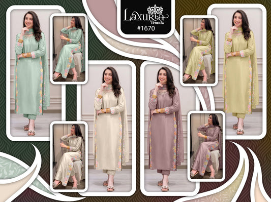 Design 1670 Laxuria Trendz Imported Pakistani Readymade Suits Supplier Ahmedabad