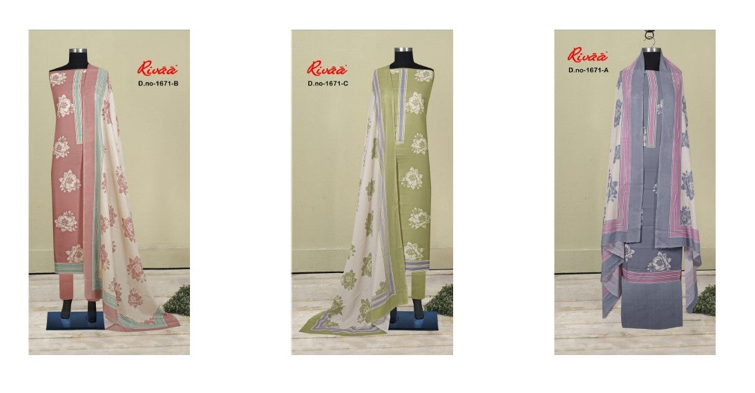 Design 1671 Rivaa Pashmina Suits Manufacturer Ahmedabad
