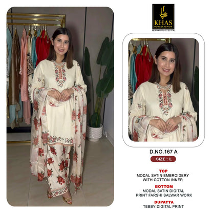 Design 167 Ab Khas Modal Satin Pakistani Readymade Suits Wholesaler Gujarat