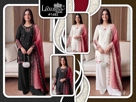 Design 1683 Laxuria Trendz Rayon Pakistani Readymade Suits Wholesaler Ahmedabad