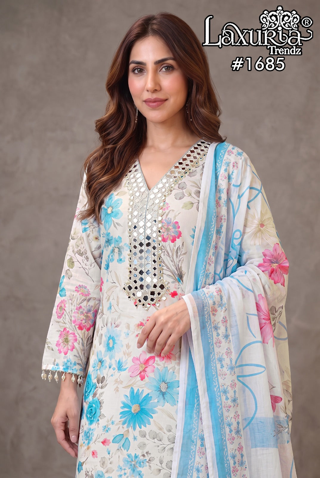 Design 1685 Laxuria Trendz Cotton Pakistani Readymade Suits Supplier