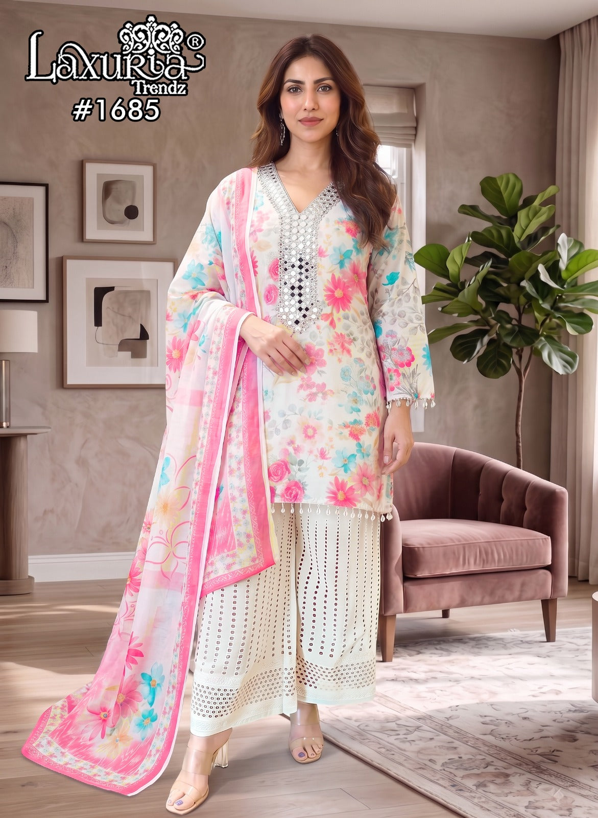 Design 1685 Laxuria Trendz Cotton Pakistani Readymade Suits Supplier