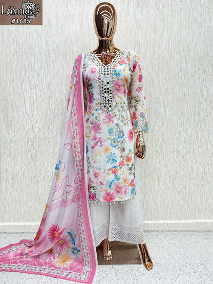 Design 1685 Laxuria Trendz Cotton Pakistani Readymade Suits Supplier