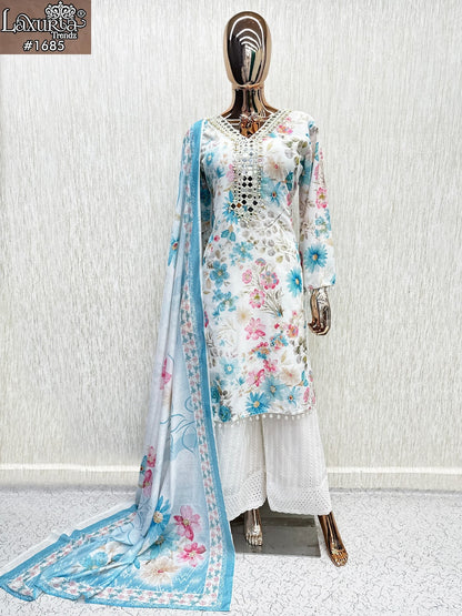 Design 1685 Laxuria Trendz Cotton Pakistani Readymade Suits Supplier