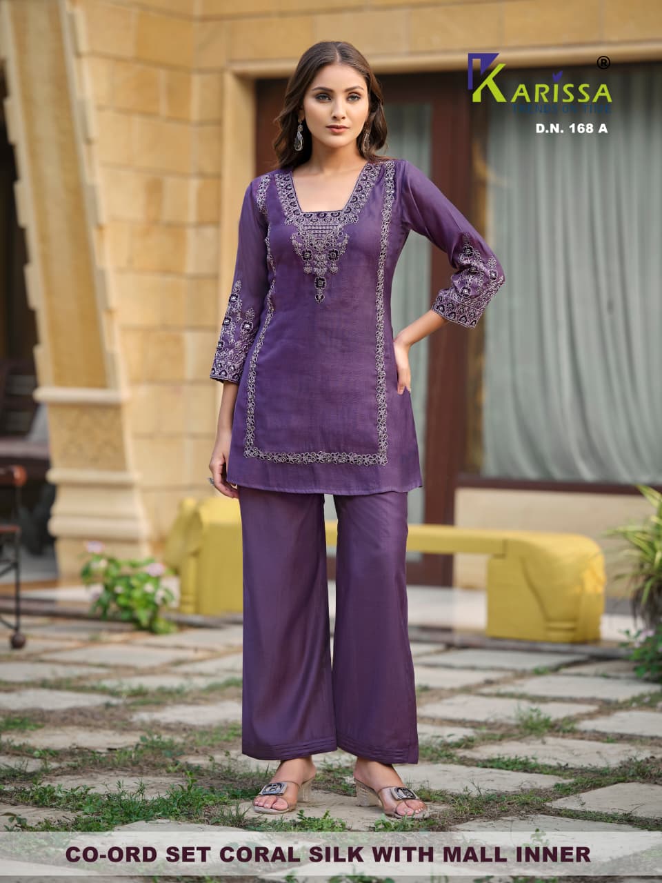Design 168 -169 Karissa Coral Co Ord Set Exporter Ahmedabad