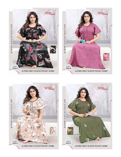 Design 1690-1695 Ruchee Fashion Alpine Night Gowns Wholesale Price