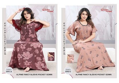 Design 1690-1695 Ruchee Fashion Alpine Night Gowns Wholesale Price