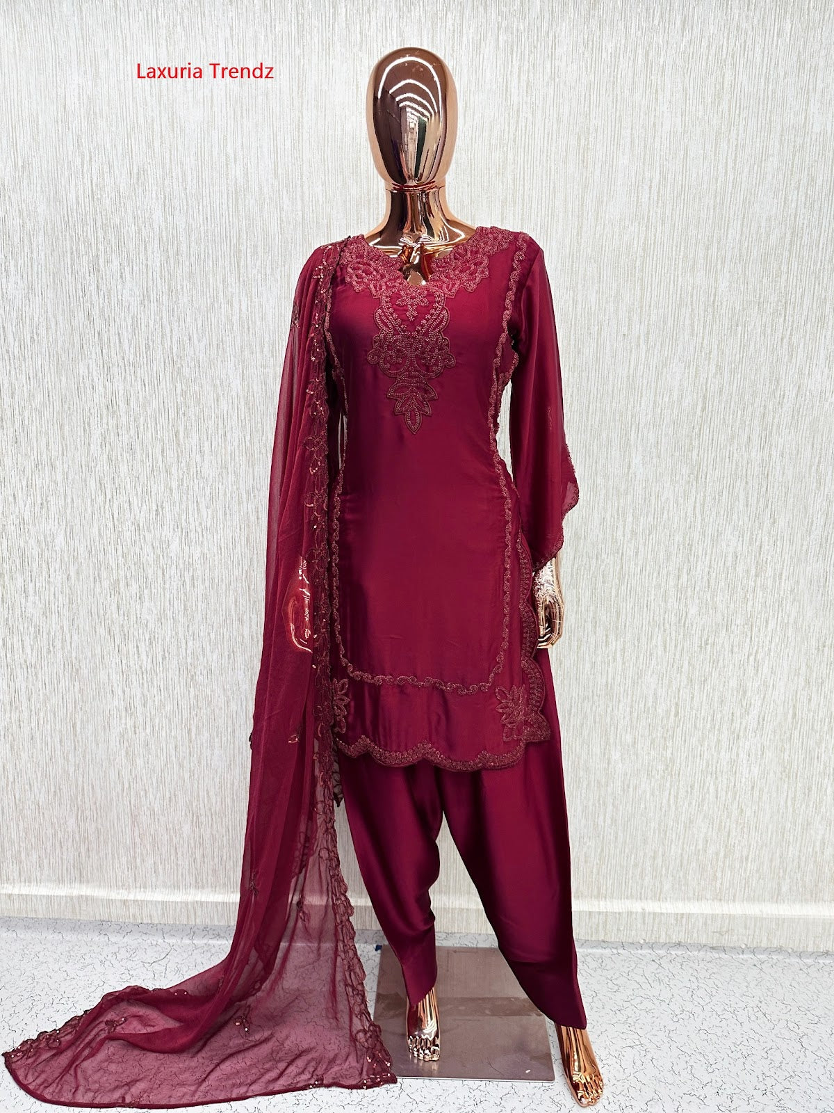 Design 1691 Laxuria Trendz Satin Pakistani Readymade Suits Exporter
