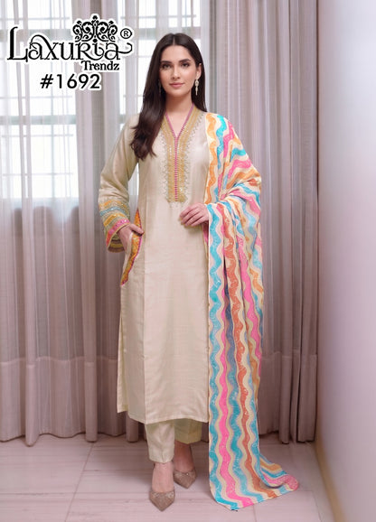 Design 1692 Laxuria Trendz Roman Pakistani Readymade Suits Exporter India