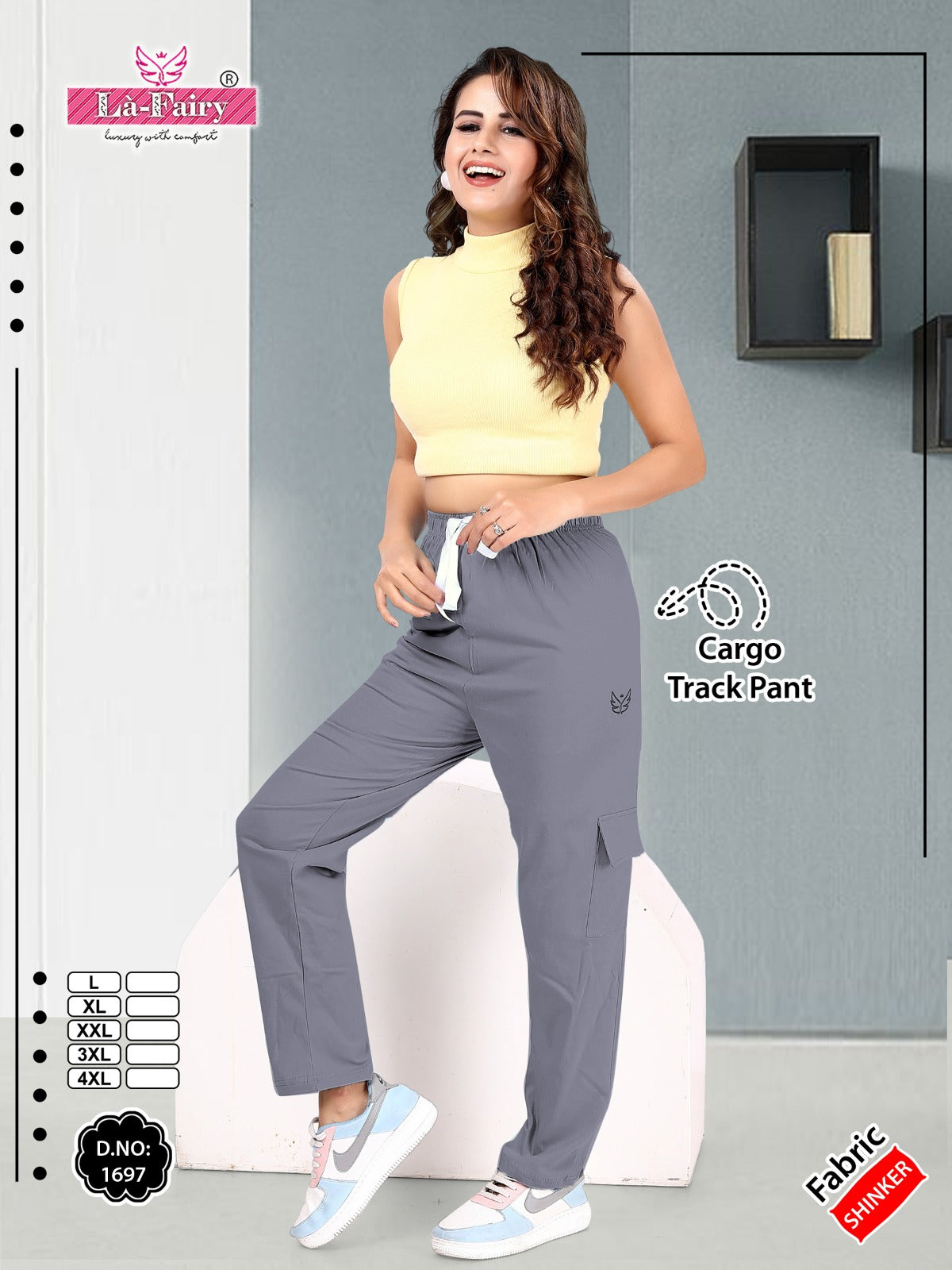 Design 1697 New Colours La Fairy Sinker Women Cargo Pants Supplier Gujarat