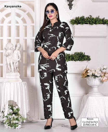Design 16 Kavyansika Rayon 22Kg Co Ord Set Wholesale