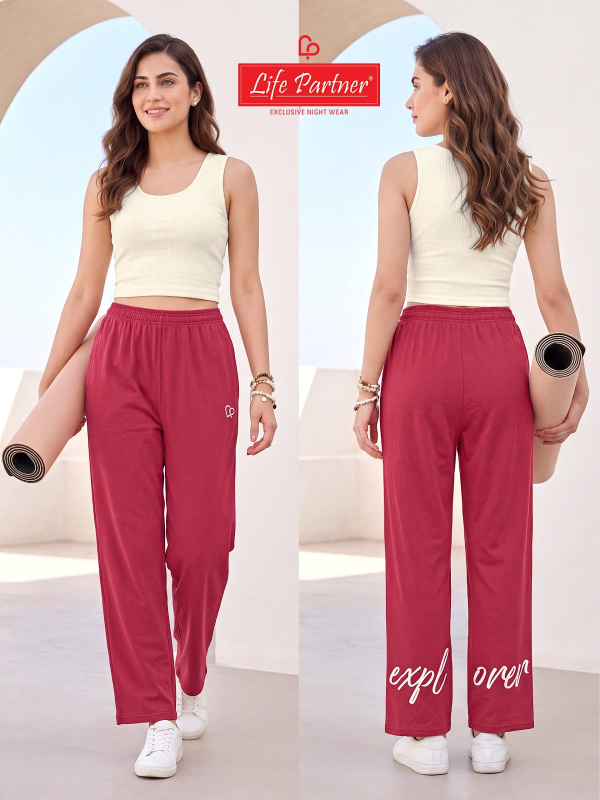 Design 16 Life Partner Cotton Women Track Pants Manufacturer India