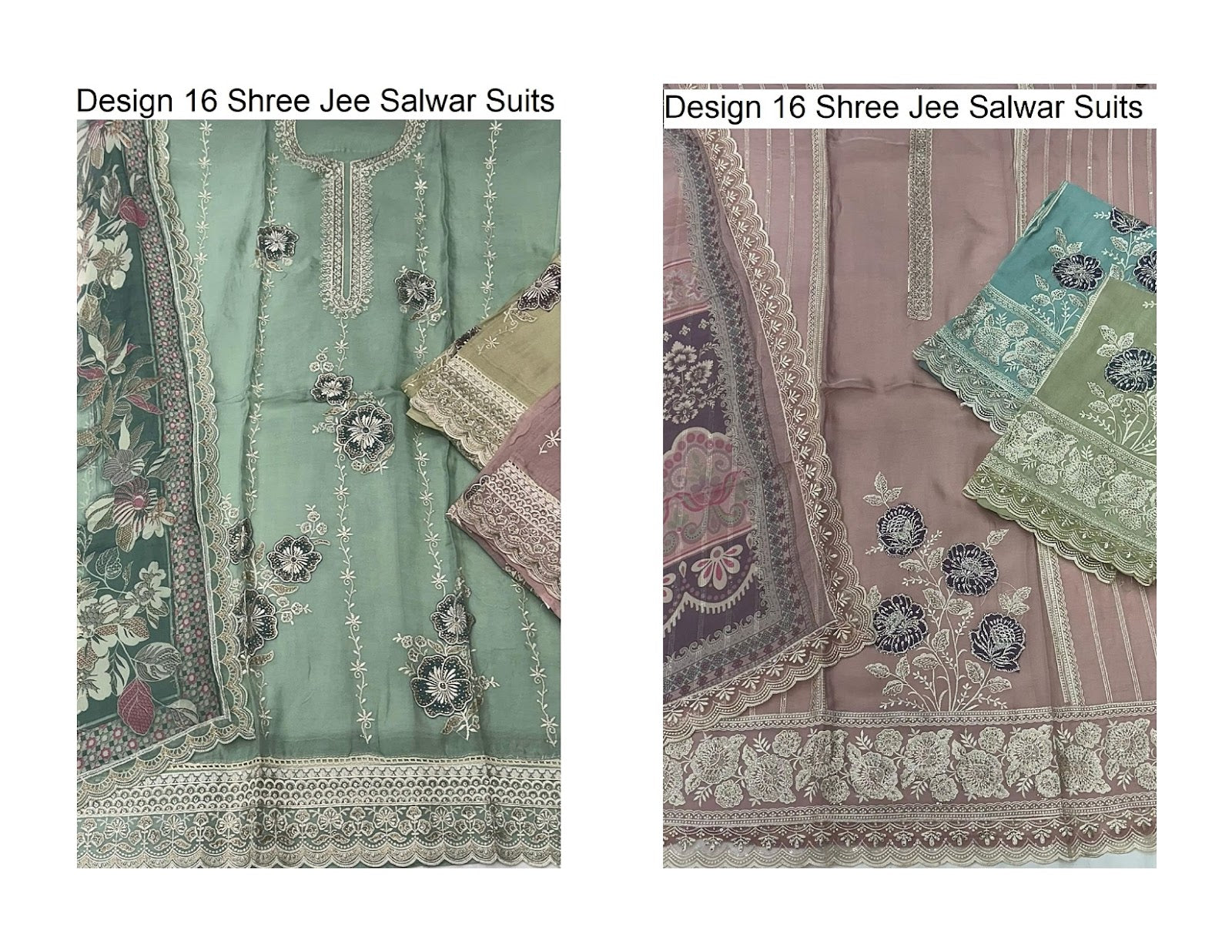 Design 16 Shree Jee Pure Organza Salwar Suits Wholesale