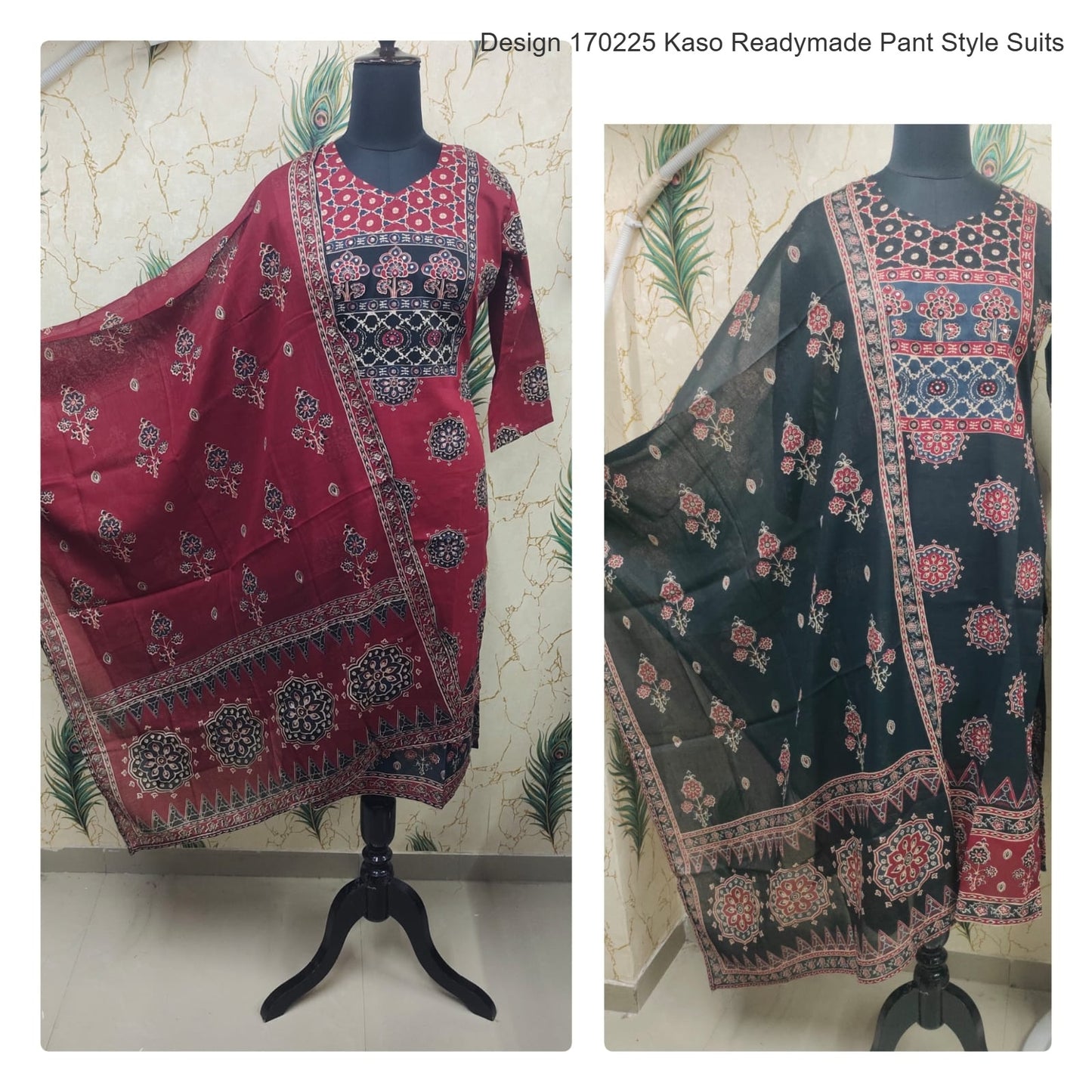 Design 170225 Kaso Cotton Cambric Readymade Pant Style Suits Supplier Ahmedabad